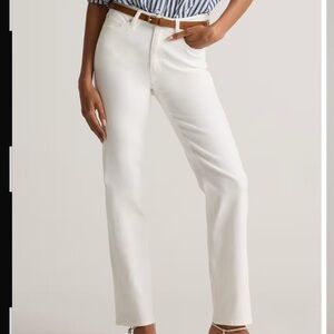 Quince Bella Stretch Straight Jeans Cloud White 30 NWT